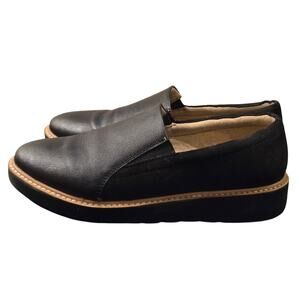 Naturalizer Effie Platform Loafers Black Slip-on Womens Size 9 Wide Synthetic